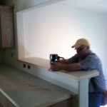 Counter tops being installed