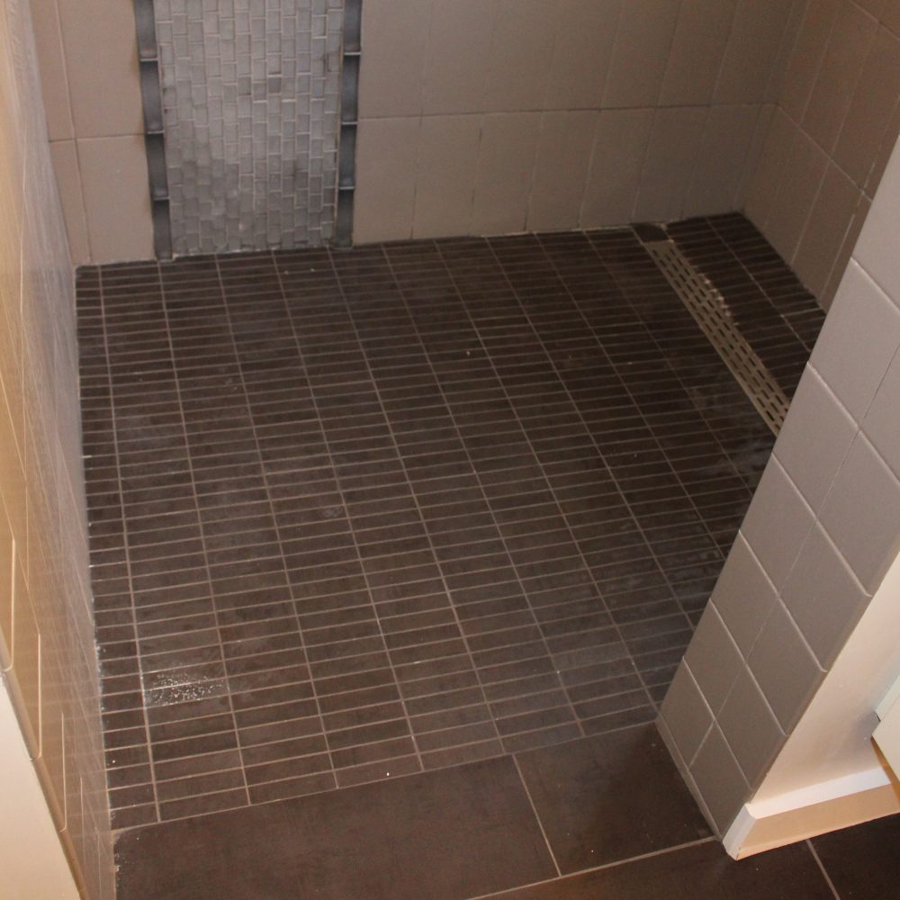 Installing curbless barrier free showers