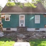 The back with 1 layer of siding removed